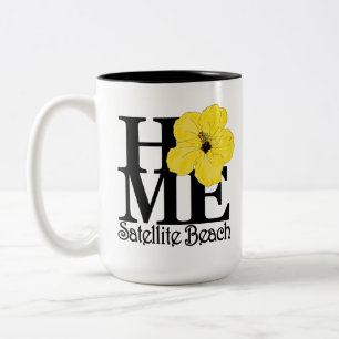 ZUHAUSE Satellite Beach Gelber Hibiskus 15 oz Zweifarbige Tasse