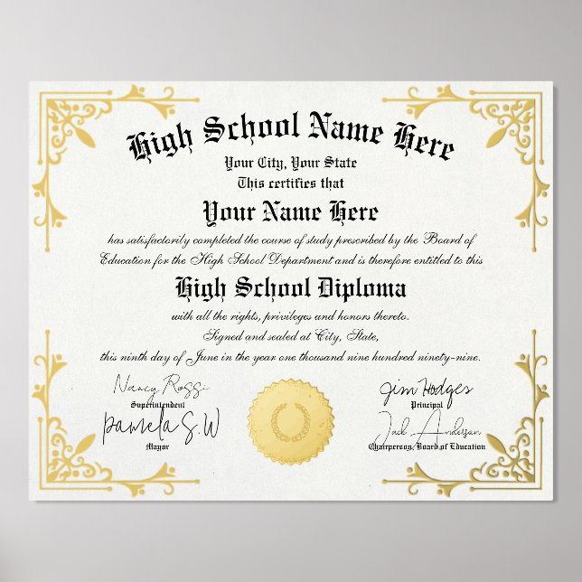 Zuhause School Graduate Diplom Homeschool Foliendrucke (Vorderseite)