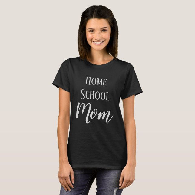 Zuhause School Mama Calligraphy Black T-Shirt (Vorne ganz)