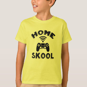 Zuhause Schooled Game Controller Gamer Kids T-Shirt