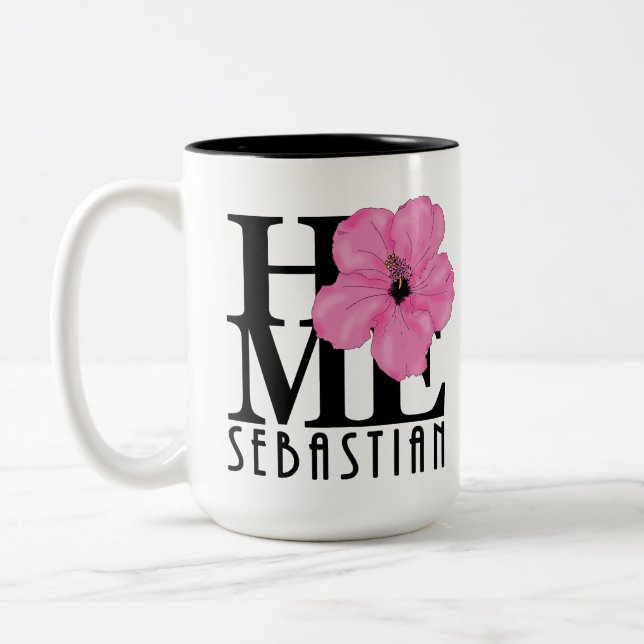 ZUHAUSE Sebastian 11oz Rosa Hibiskus Zweifarbige Tasse (Links)