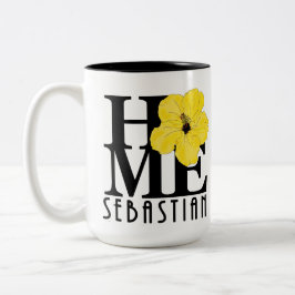 ZUHAUSE Sebastian Florida 15oz Gelber Hibiskus Zweifarbige Tasse