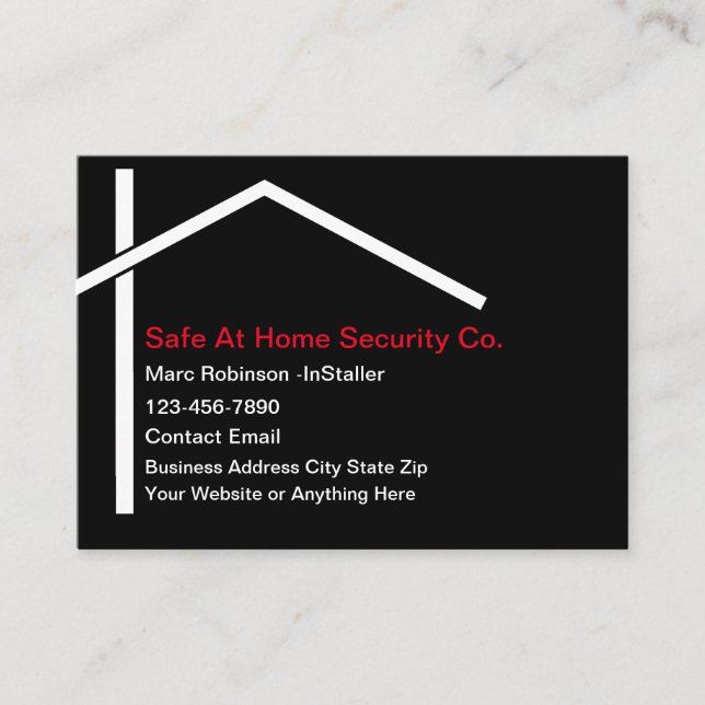 Zuhause Security Services Business Card Visitenkarte (Vorderseite)