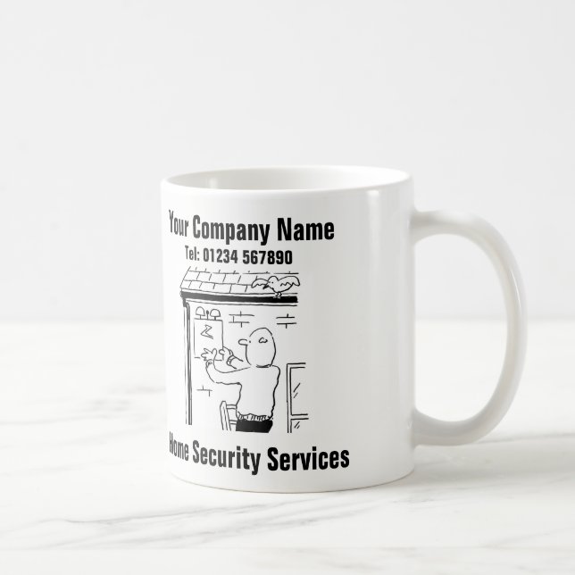Zuhause Security Services Cartoon Kaffeetasse (Rechts)
