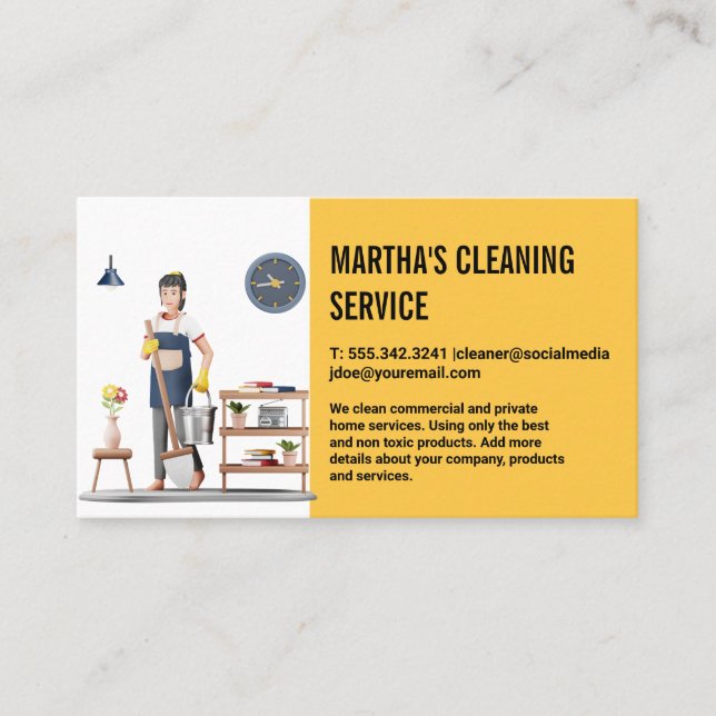 Zuhause-Services | Reinigungshaus für Frauen Visitenkarte (Vorderseite)