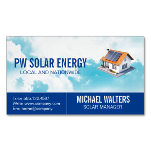 Zuhause Solar   Power für saubere Energie Magnetische Visitenkarte