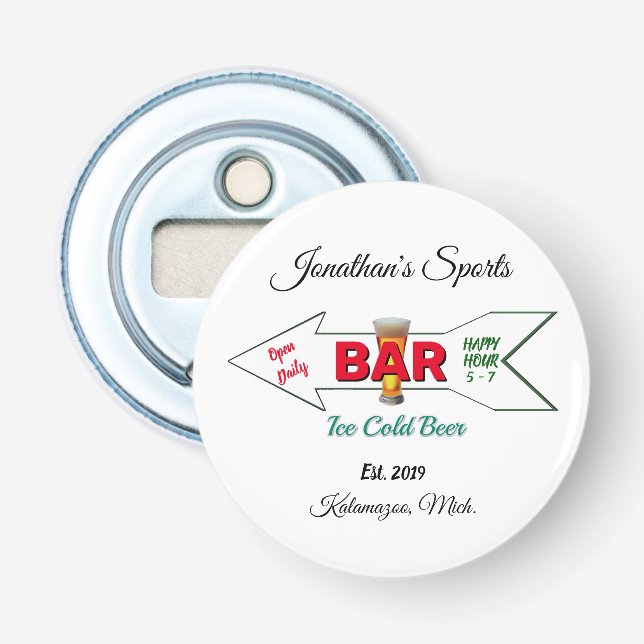 Zuhause Sports Bar Beer Soda Taste Magnetic Flaschenöffner (Vorderseite)