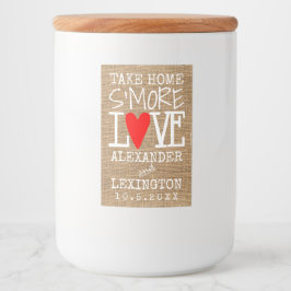 Zuhause S's More Liebe Country Burlap Look Lebensmitteletikett