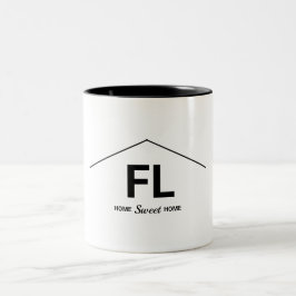 Zuhause Staat Fett Schwarz-weiße Buchstaben Zweifarbige Tasse
