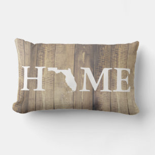 Zuhause Staat Florida Rustic Wood Family Name Lendenkissen