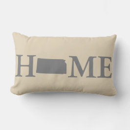 Zuhause Staat Kansas Gray & Cream Lendenkissen