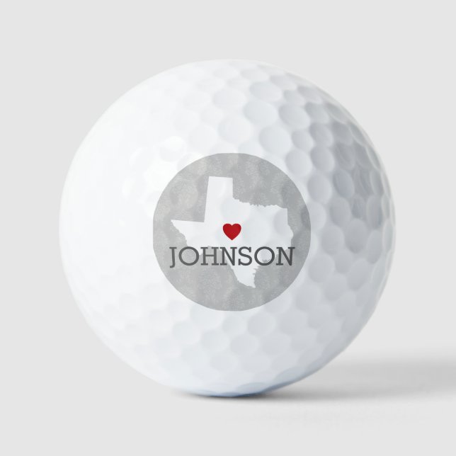 Zuhause Staat Karte - Individuelle Name Texas Golfball (Vorderseite)