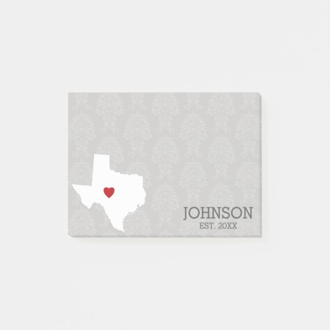 Zuhause Staat Karte - Individuelle Name Texas Post-it Klebezettel (Vorderseite)
