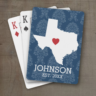 Zuhause Staat Karte - Individuelle Name Texas Spielkarten