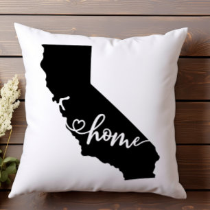 Zuhause Staat Kontur Heart California Kissen
