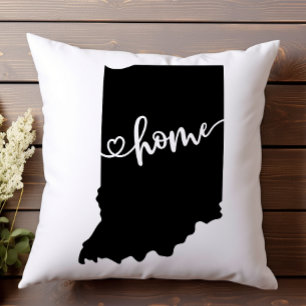Zuhause Staat Kontur Heart Indiana Kissen