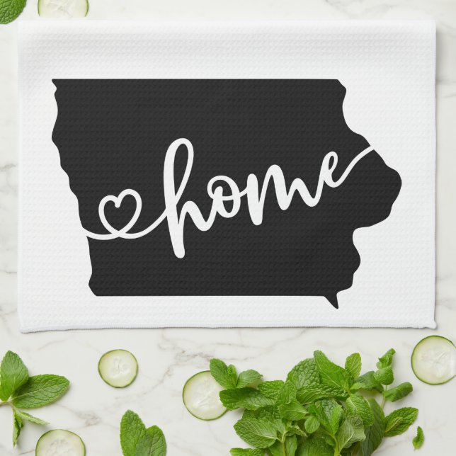 Zuhause Staat Kontur Herz Iowa Küchentücher (Gefaltet)