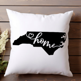 Zuhause Staat Kontur Herz North Carolina Kissen