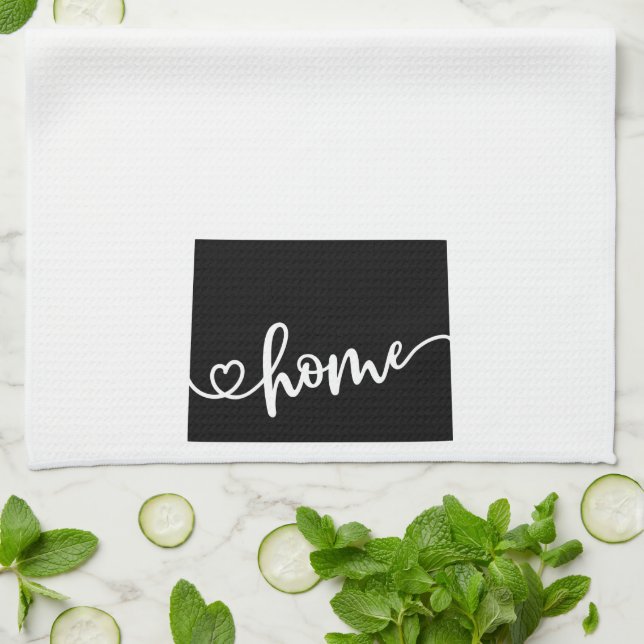 Zuhause Staat Kontur Herzblut Geschirrtuch (Gefaltet)