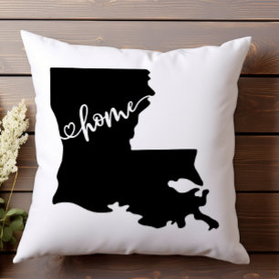Zuhause Staat Kontur Herzstück Louisiana Kissen