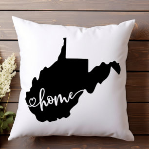 Zuhause Staat Kontur Herzstück West Virginia Kissen