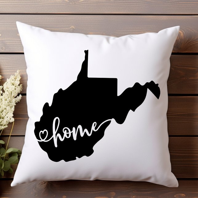 Zuhause Staat Kontur Herzstück West Virginia Kissen (Von Creator hochgeladen)