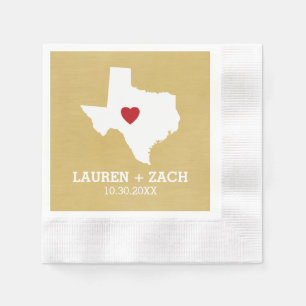 Zuhause Staat Map Art - Custom Wedding Texas Serviette
