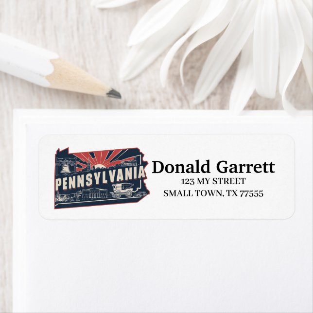 Zuhause Staat Pennsylvania Retro Farbadresse (Insitu)