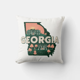 Zuhause Staat Retro Color Georgia Kissen