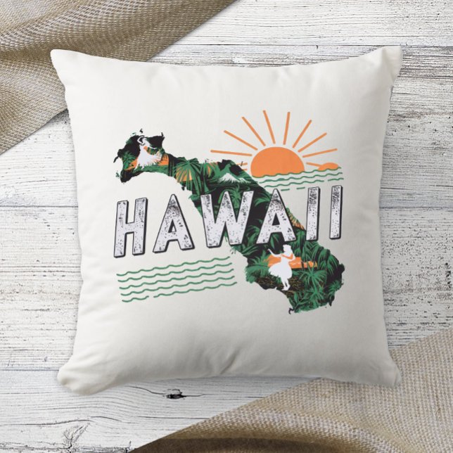 Zuhause Staat Retro Color Hawaii Kissen (Von Creator hochgeladen)