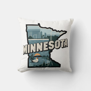 Zuhause Staat Retro Color Minnesota Kissen