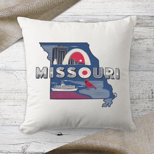 Zuhause Staat Retro Color Missouri Kissen (Von Creator hochgeladen)