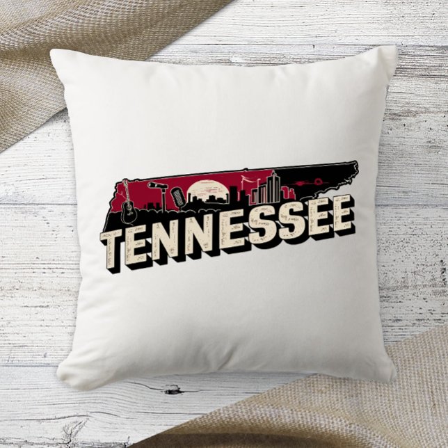Zuhause Staat Retro Color Tennessee Kissen (Von Creator hochgeladen)