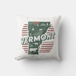 Zuhause Staat Retro Color Vermont Kissen