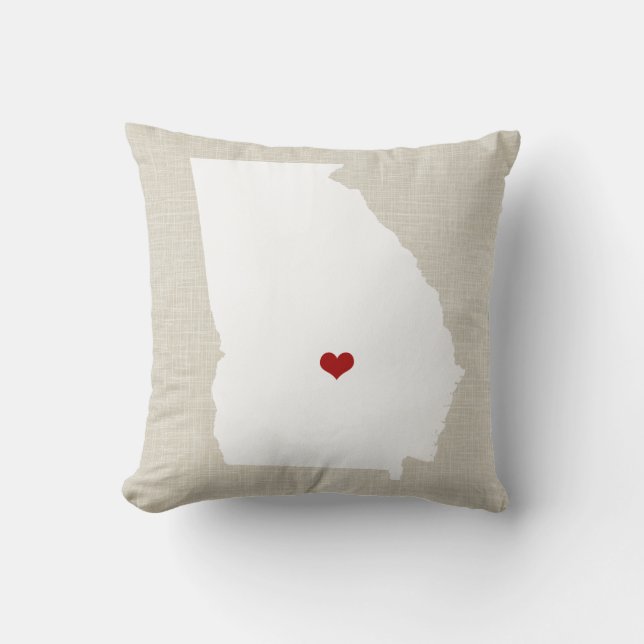 Zuhause-Staatthrow-Kissen 16" Georgia neues x 16" Kissen (Vorderseite)