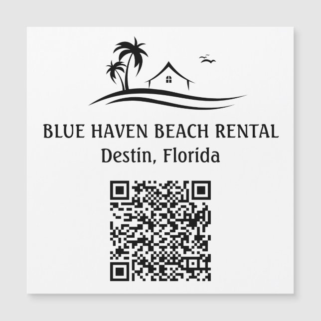 Zuhause STR QR Code Urlaub am Strand Magnetkarte (Vorderseite)