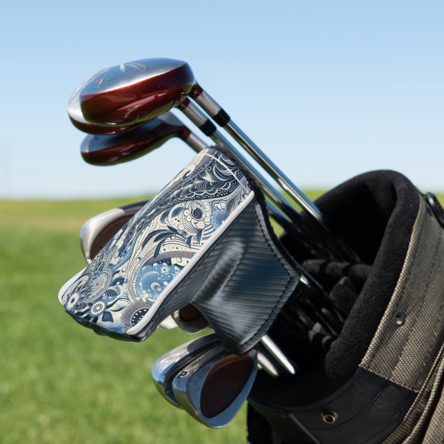 Zuhause Studio Indigo Bloom Golf Headcover (In Situ)