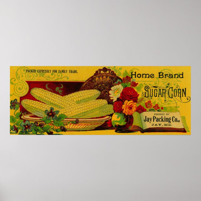 Zuhause Sugar Corn LabelJay, ME Poster (Vorne)