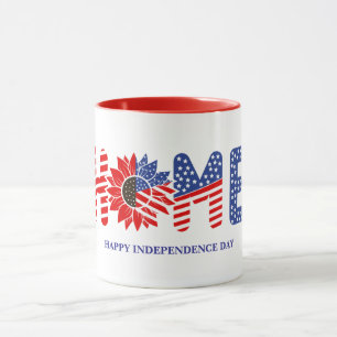 Zuhause Sunflower Flag Patriotic Custom Tasse