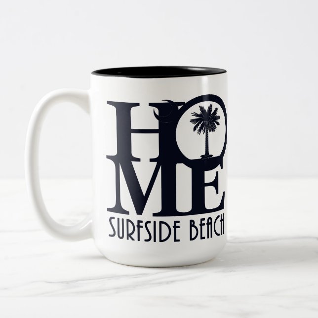 ZUHAUSE Surfside Beach SC 15oz Zweifarbige Tasse (Links)