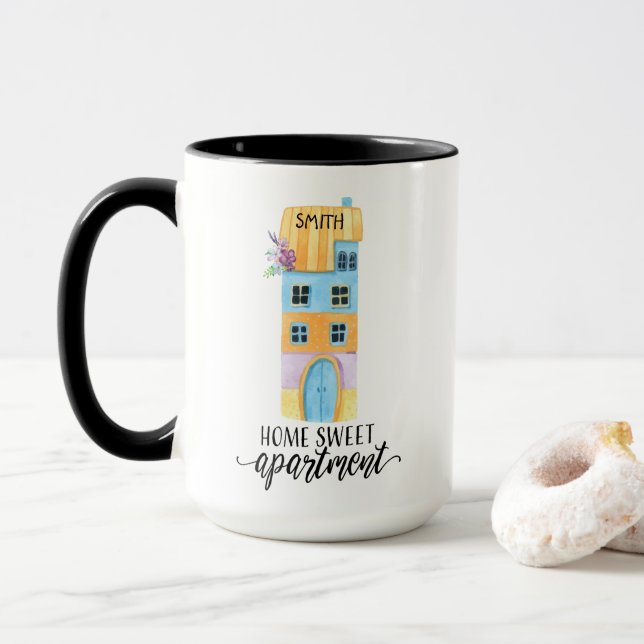 Zuhause-süße Wohnungs-Tasse Tasse (Mit Donut)