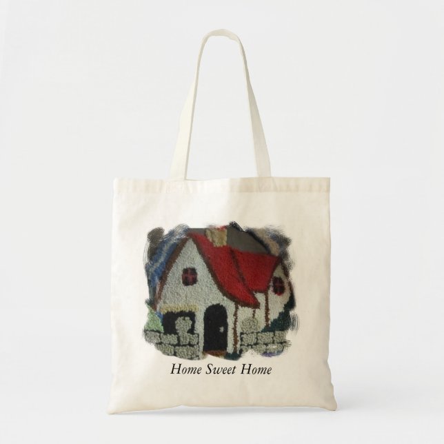 Zuhause-süße Zuhause-Hütten-Tasche Tragetasche (Vorne)