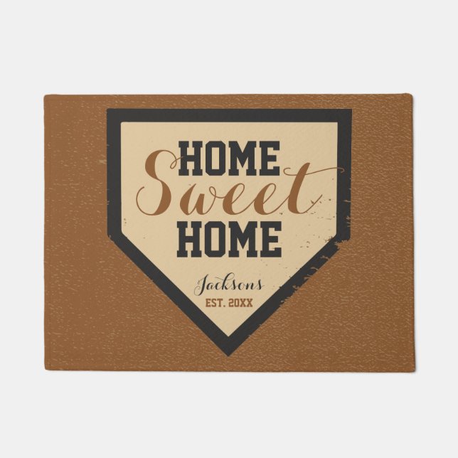 Zuhause-süßer Zuhause-Platten-Familienname Fußmatte (Vorderseite)