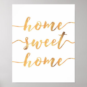 Zuhause Süßes Zuhause Imitat Goldfolie-Plakatdruck Poster