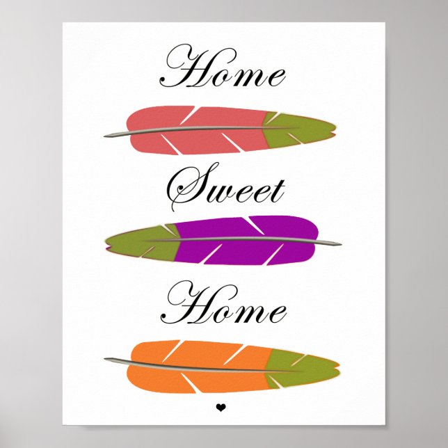 Zuhause Süßes Zuhause-inspirierendes Typografie Poster (Vorne)