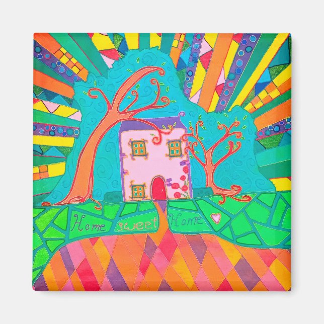 Zuhause-Süßes Zuhause Magnet (Vorne)