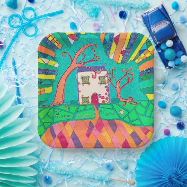 Zuhause-Süßes Zuhause Pappteller (Party)