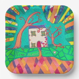 Zuhause-Süßes Zuhause Pappteller