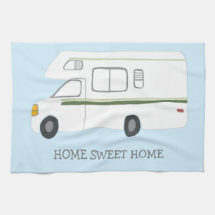 ZUHAUSE SÜßES ZUHAUSE Retro Camper Wohnmobil RV BL Geschirrtuch