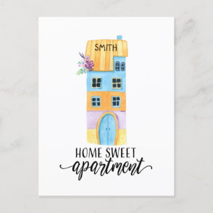 Zuhause Sweet Apartment Moving Postcard Einladungspostkarte